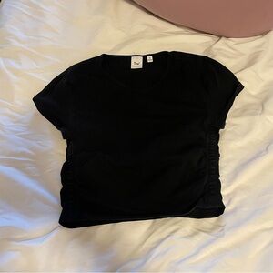 TNA Black Women's baby tee cinched sides size small s